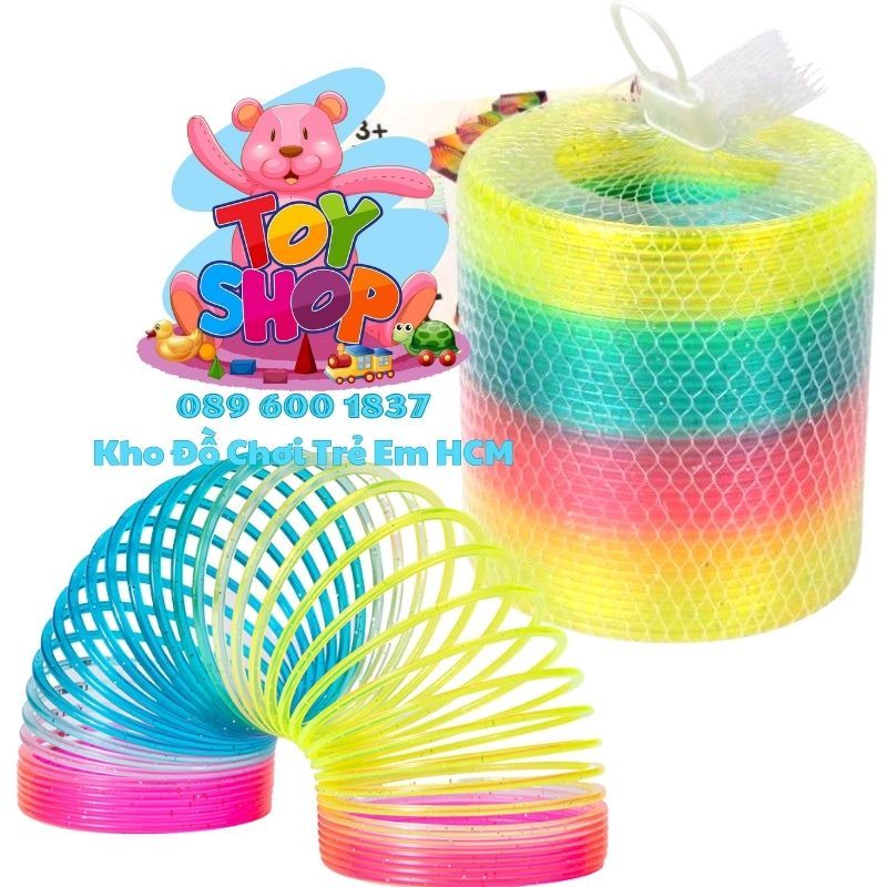 Lò Xo Cầu Vồng, Đồ Chơi Lò Xo 7 Màu, Đồ Chơi Cho Trẻ - Giao Ngẫu Nhiên