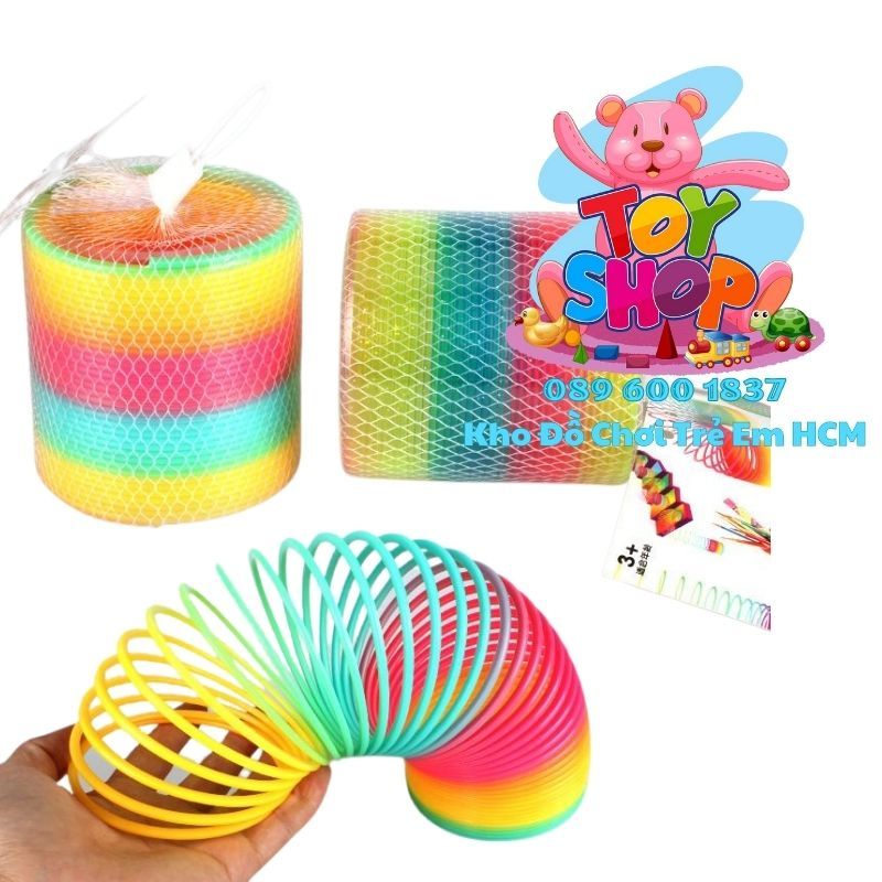 Lò Xo Cầu Vồng, Đồ Chơi Lò Xo 7 Màu, Đồ Chơi Cho Trẻ - Giao Ngẫu Nhiên