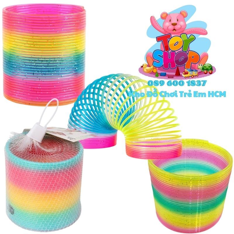 Lò Xo Cầu Vồng, Đồ Chơi Lò Xo 7 Màu, Đồ Chơi Cho Trẻ - Giao Ngẫu Nhiên