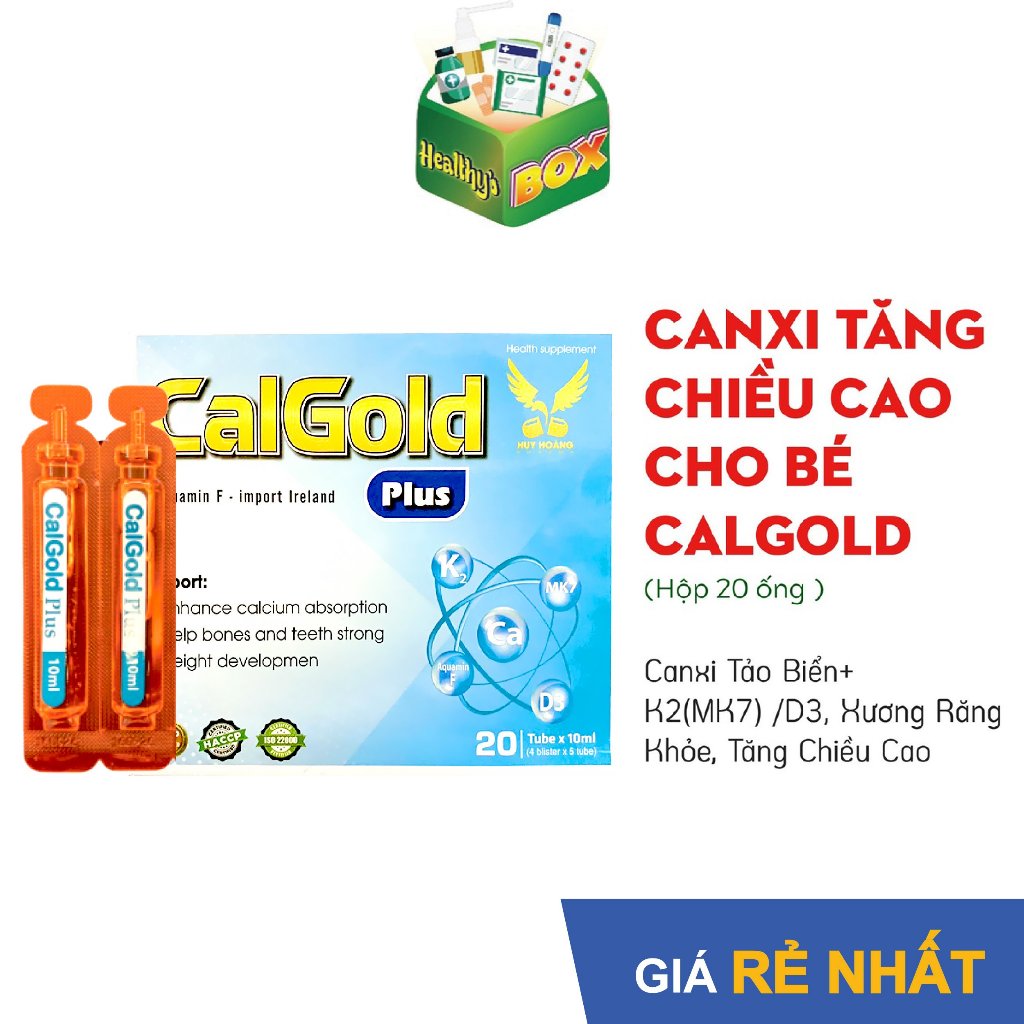 Canxi tăng chiều cao cho bé Calgold Plus giúp tăng chiều cao, xương răng chắc khỏe (Hộp 20 ống)