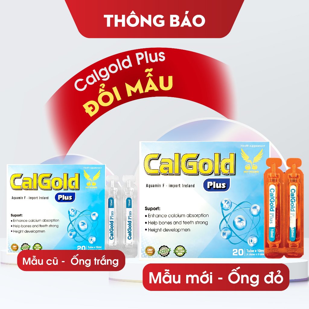 Canxi tăng chiều cao cho bé Calgold Plus giúp tăng chiều cao, xương răng chắc khỏe (Hộp 20 ống)