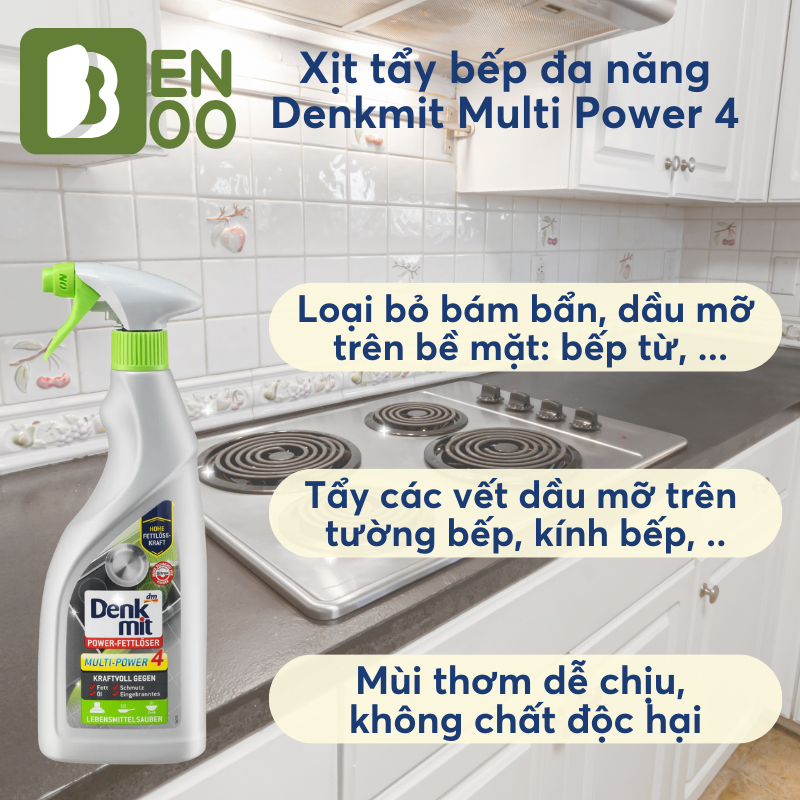 Chai Xịt Đa Năng Denkmit 750ML Tẩy Mốc, Tẩy Rửa Dầu Mỡ, Nhà Bếp, Nhà Tắm