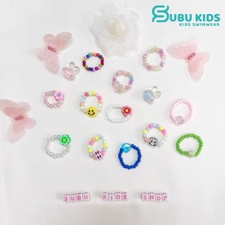 Nhẫn hạt cườm handmade phối hạt charm xinh xắn phong cách Hàn Quốc nhiều lựa chọn