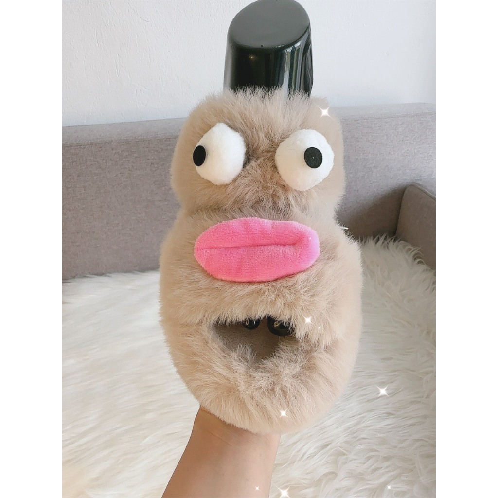 DÉP NỮ . dép lê .dép lông quai ngang gắn sticker mắt môi siêu cute