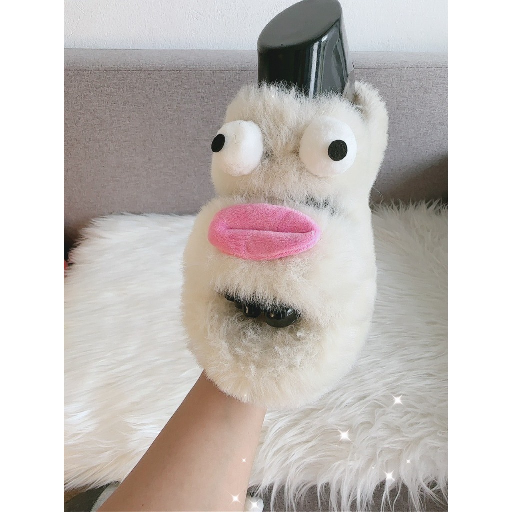 DÉP NỮ . dép lê .dép lông quai ngang gắn sticker mắt môi siêu cute