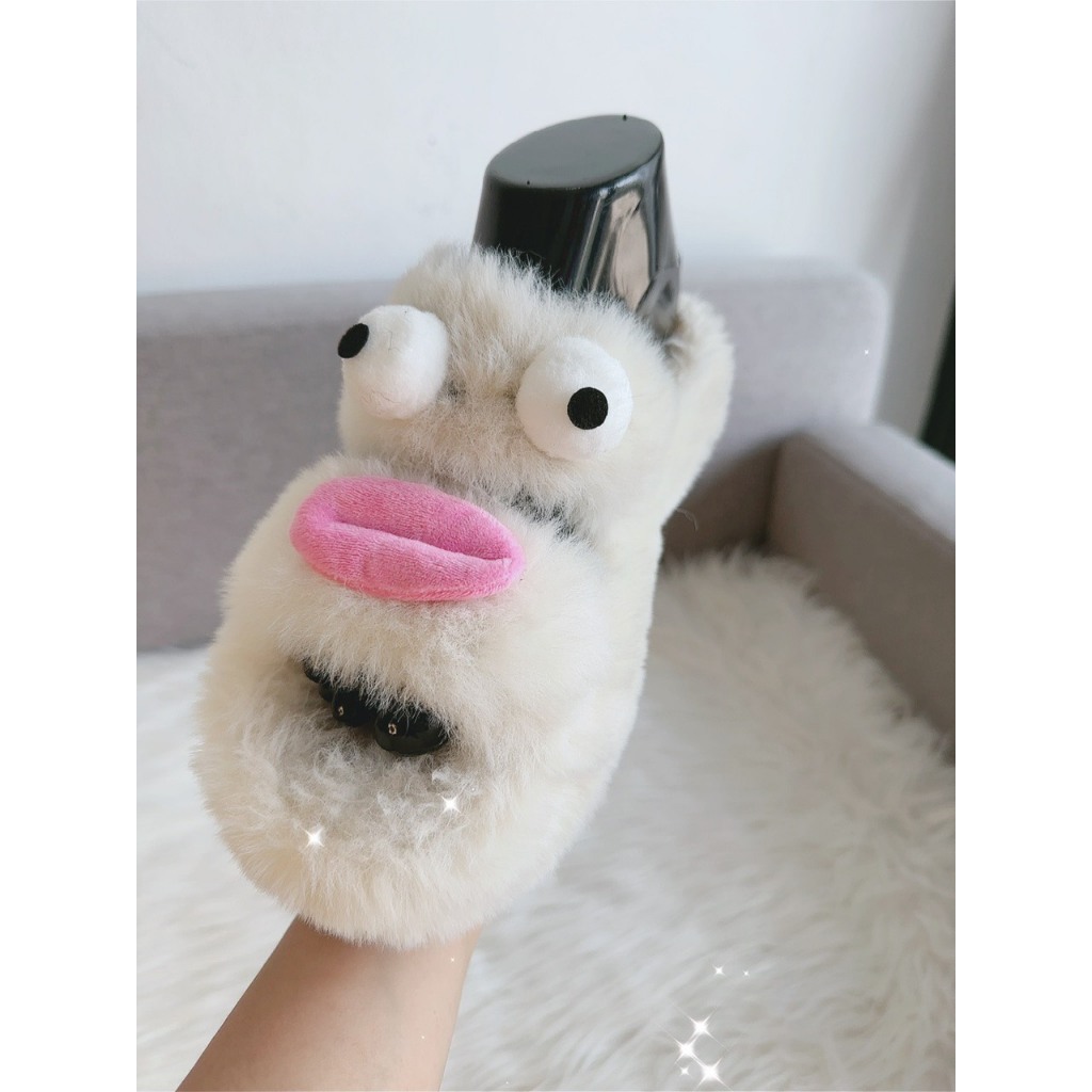 DÉP NỮ . dép lê .dép lông quai ngang gắn sticker mắt môi siêu cute