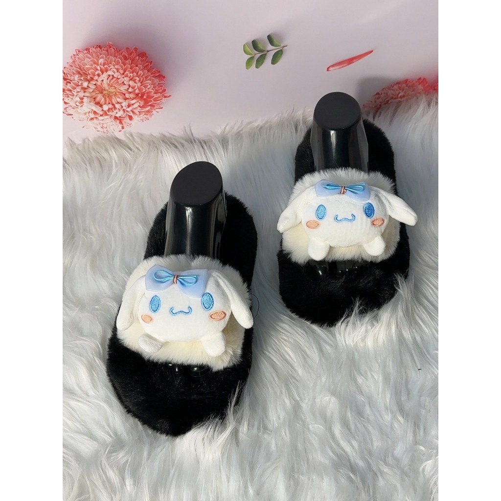 Dép nữ .dép lê .dép lông 1 quai gắn thỏ bông to