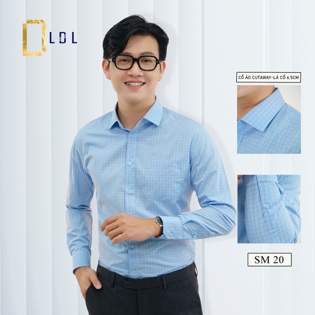 Áo Sơ Mi Nam Công Sở Cao Cấp LDL, Sơ Mi Nam Dài Tay Kẻ Sọc Đơn Giản Tinh Tế Và Lịch Sự