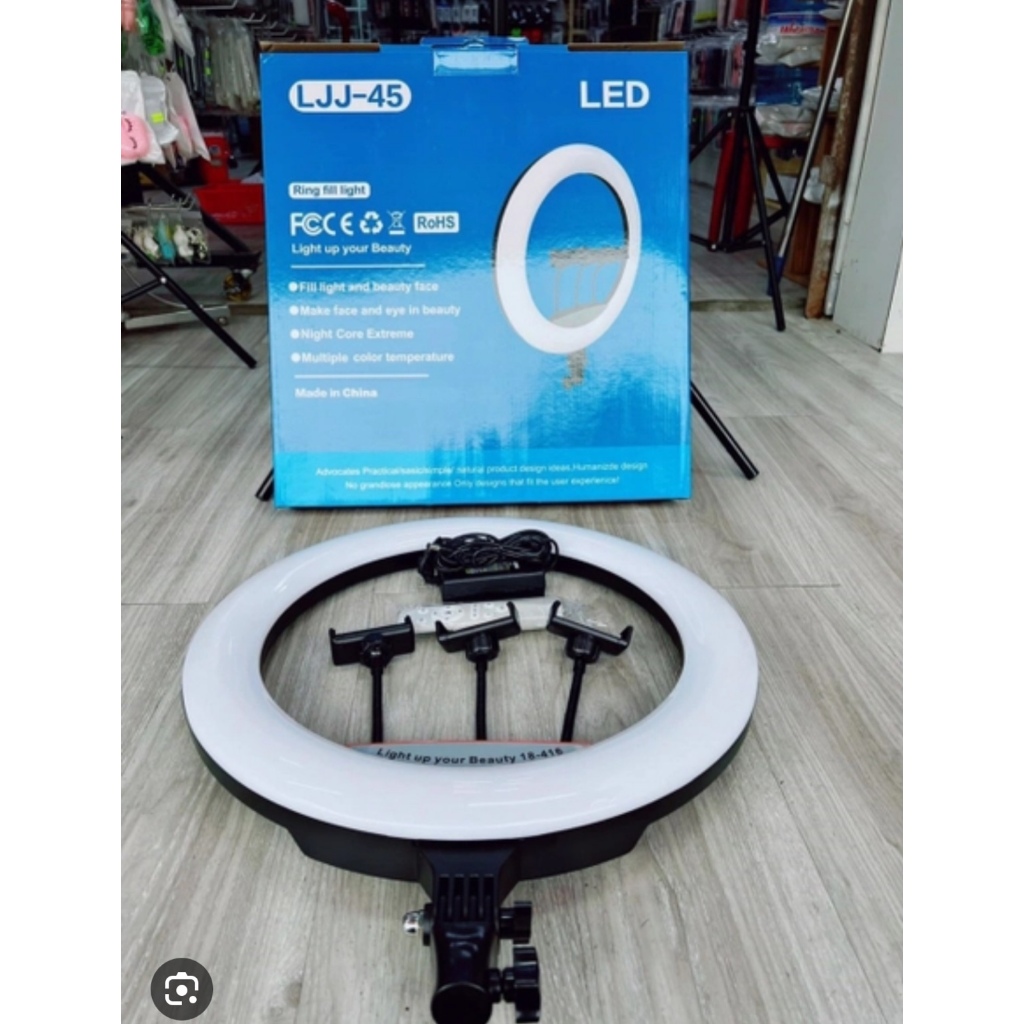 Đèn Livestream 45cm đi kèm Chân đỡ đèn bằng sắt dài 2m1 nhập khẩu mới 100% xuất VAT công ty