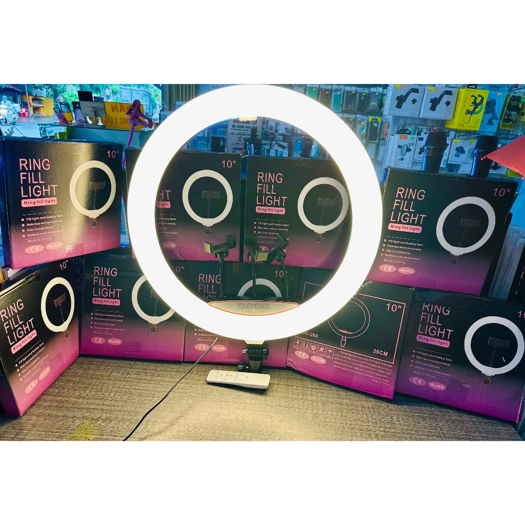 Đèn Livestream 45cm đi kèm Chân đỡ đèn bằng sắt dài 2m1 nhập khẩu mới 100% xuất VAT công ty