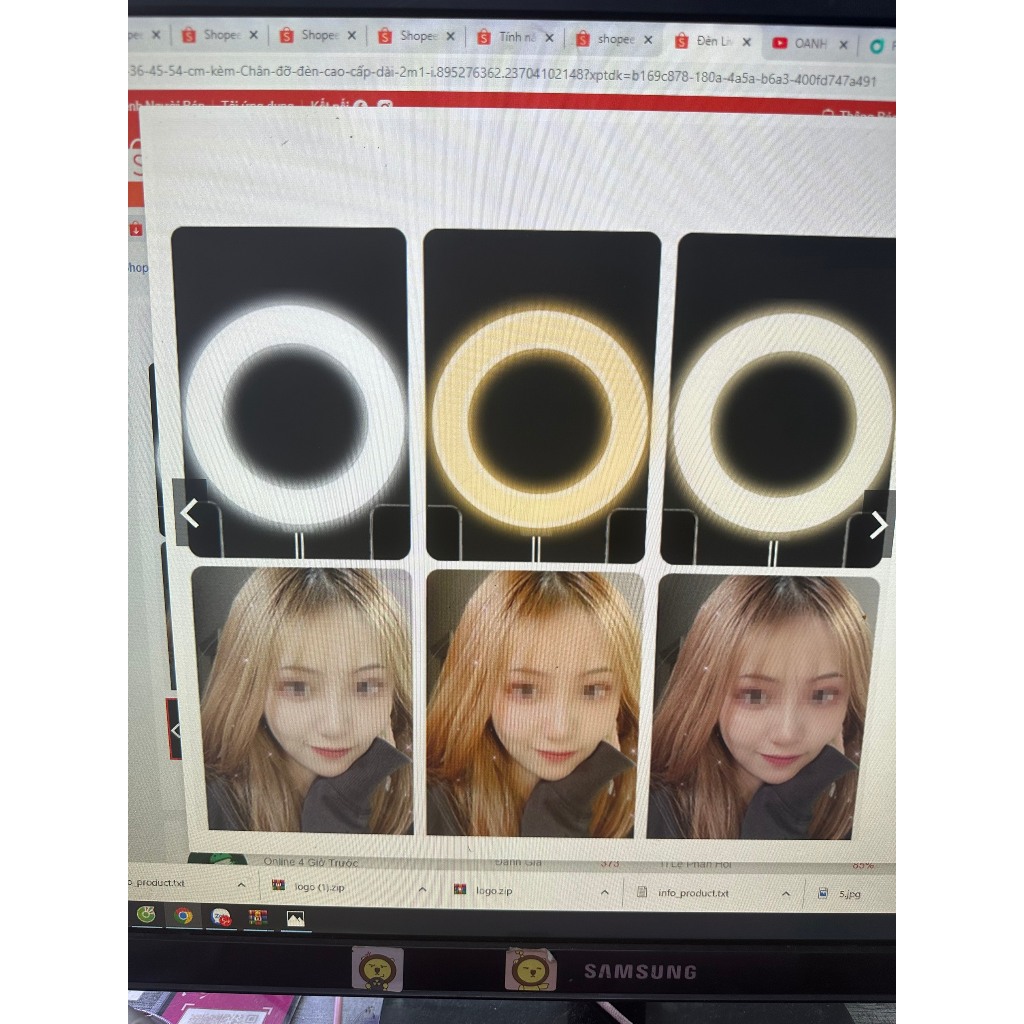 Đèn Livestream 45cm đi kèm Chân đỡ đèn bằng sắt dài 2m1 nhập khẩu mới 100% xuất VAT công ty