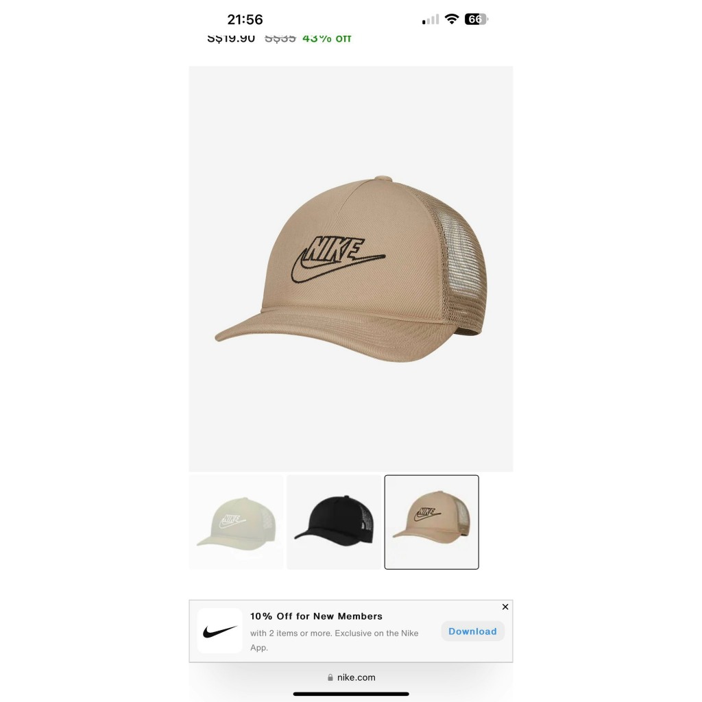 Mũ lưỡi trai phối lưới thời trang nam nữ Nike, hàng công ty, VNXK, VN68