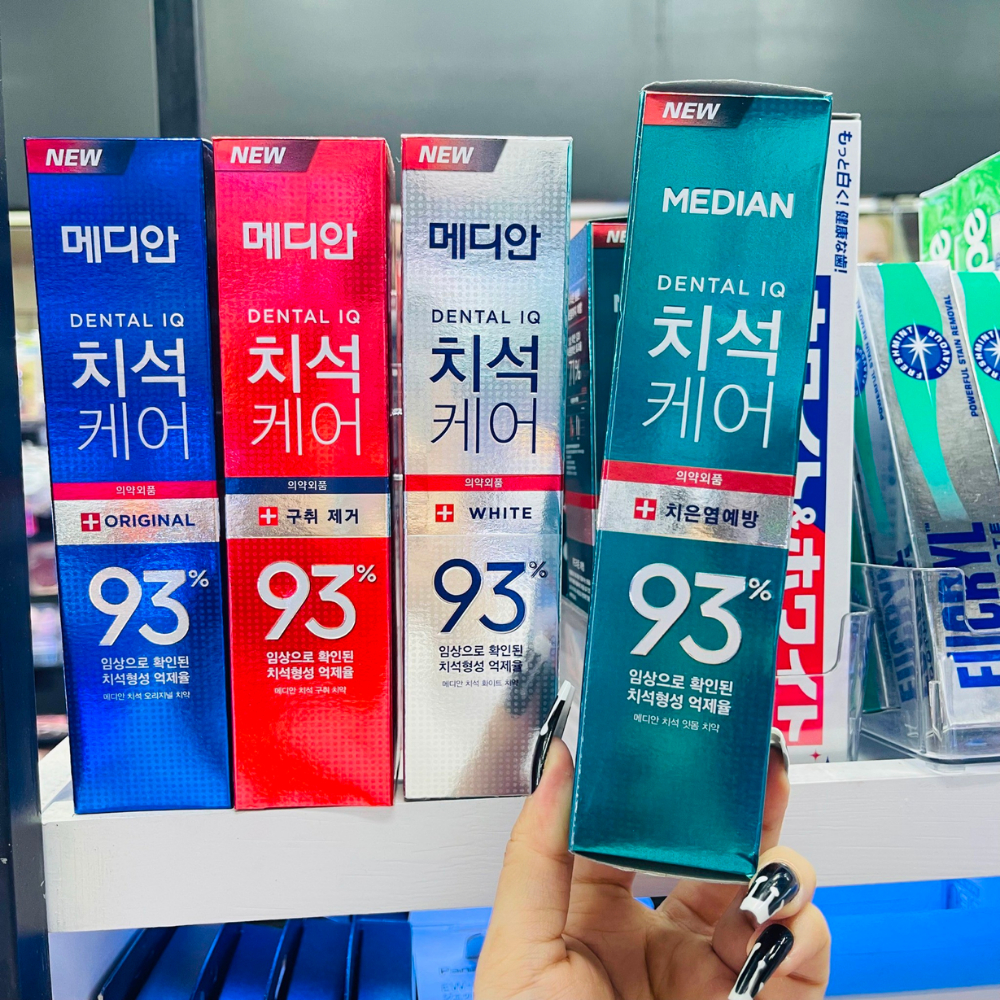 Kem Đánh Răng MEDIAN DENTAL IQ 93% Hàn Quốc 120g Trắng Răng Sáng Bóng