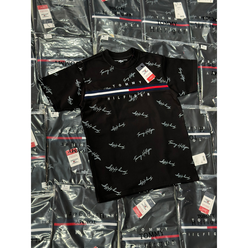Áo Thun Tom.my Hilfiger Logo Thêu Chữ Kí Unisex Cotton Cao Cấp, Áo Thun Nam Nữ Tay Lỡ