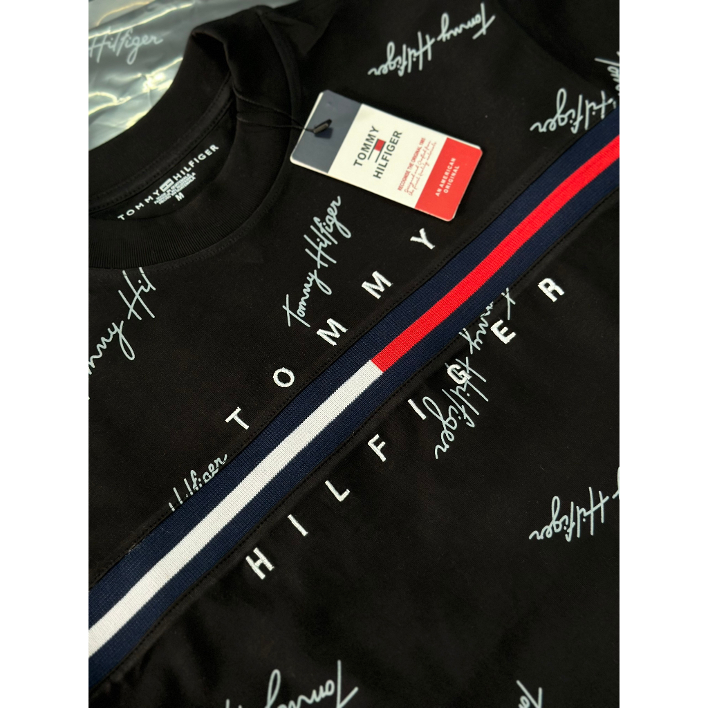 Áo Thun Tom.my Hilfiger Logo Thêu Chữ Kí Unisex Cotton Cao Cấp, Áo Thun Nam Nữ Tay Lỡ