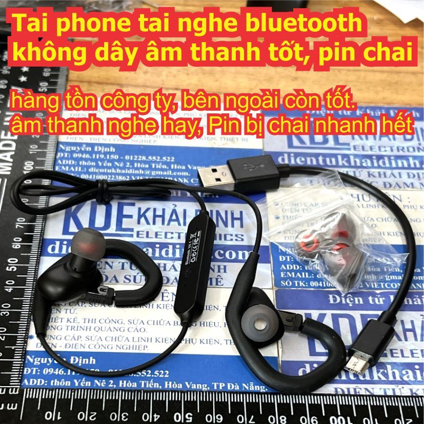 Tai phone tai nghe bluetooth không dây âm thanh tốt, pin chai W2 kde95