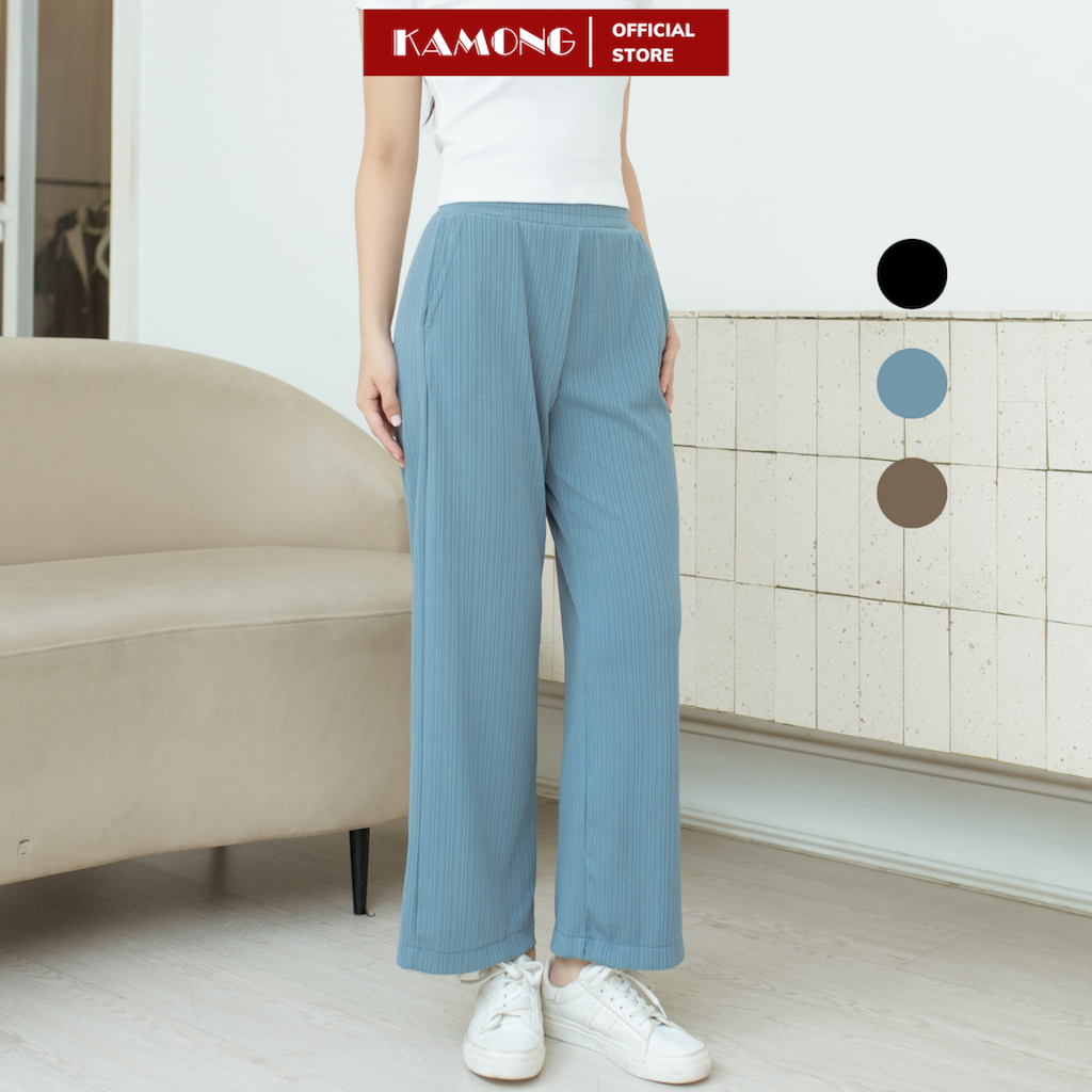 Quần ống rộng lưng thun KAMONG culottes trẻ trung năng động Q017