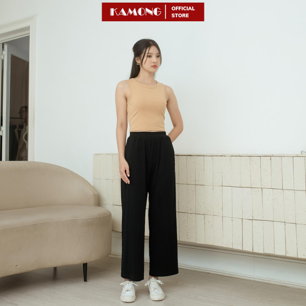 Quần ống rộng lưng thun KAMONG culottes trẻ trung năng động Q017