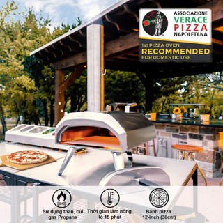  Lò Nướng Pizza Đa Năng Ooni Karu 12 Multi-Fuel Pizza Oven Sử Dụng Gas hoặc Than 
