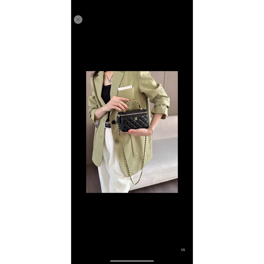 Túi Xách Cha. neo Box Size 18cm quai cầm logo