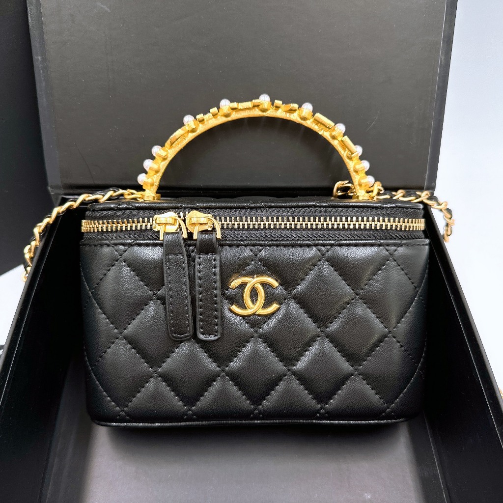 Túi Xách Cha. neo Box Size 18cm quai cầm logo