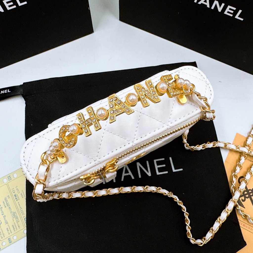 Túi Xách Cha. neo Box Size 18cm quai cầm logo