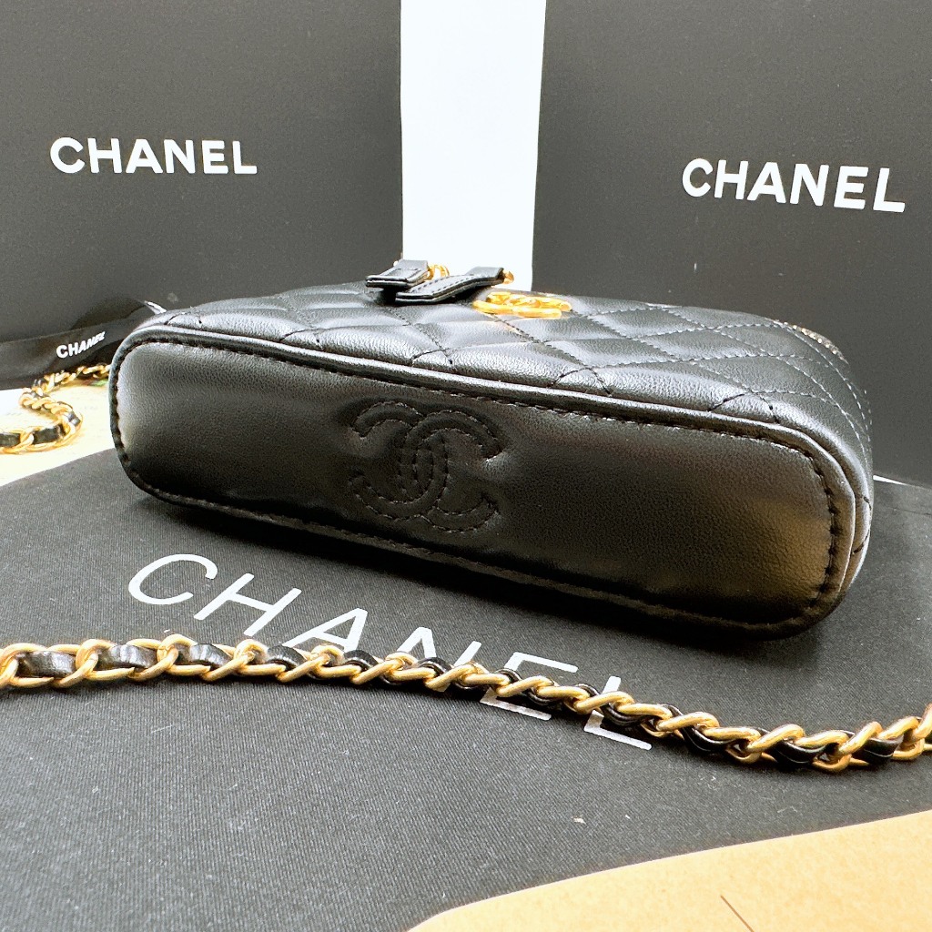 Túi Xách Cha. neo Box Size 18cm quai cầm logo