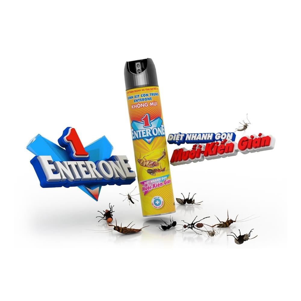 Bình xịt côn trùng EnterOne hoàn toàn không mùi hóa chất 600ml Xịt dán kiến muỗi hiệu quả an toàn được bộ y tế cấp phép
