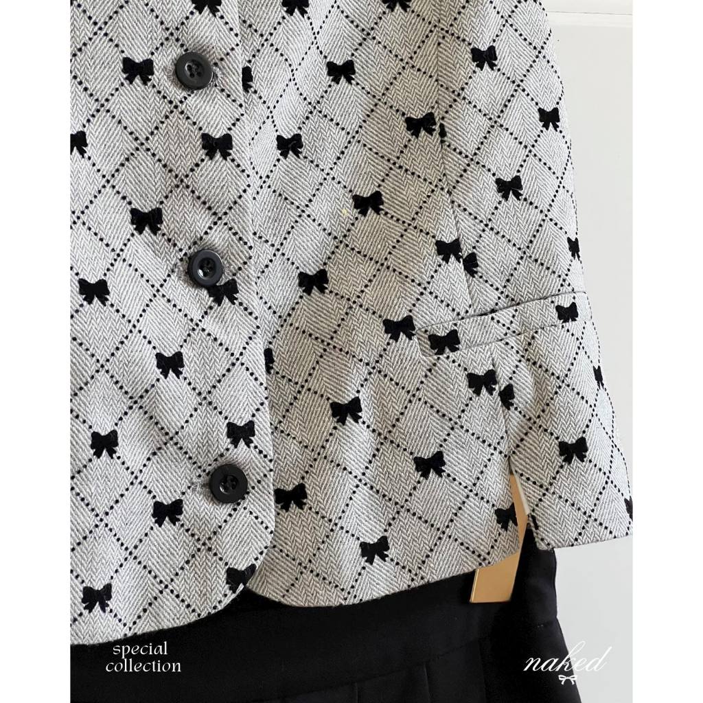 Áo gile họa tiết nơ NAKED by V - Bow Gilet