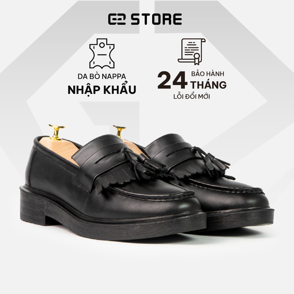 Giày lười nam G2 tassel loafer, Giày da nam công sở cao cấp bằng da bò nappa nhập khẩu