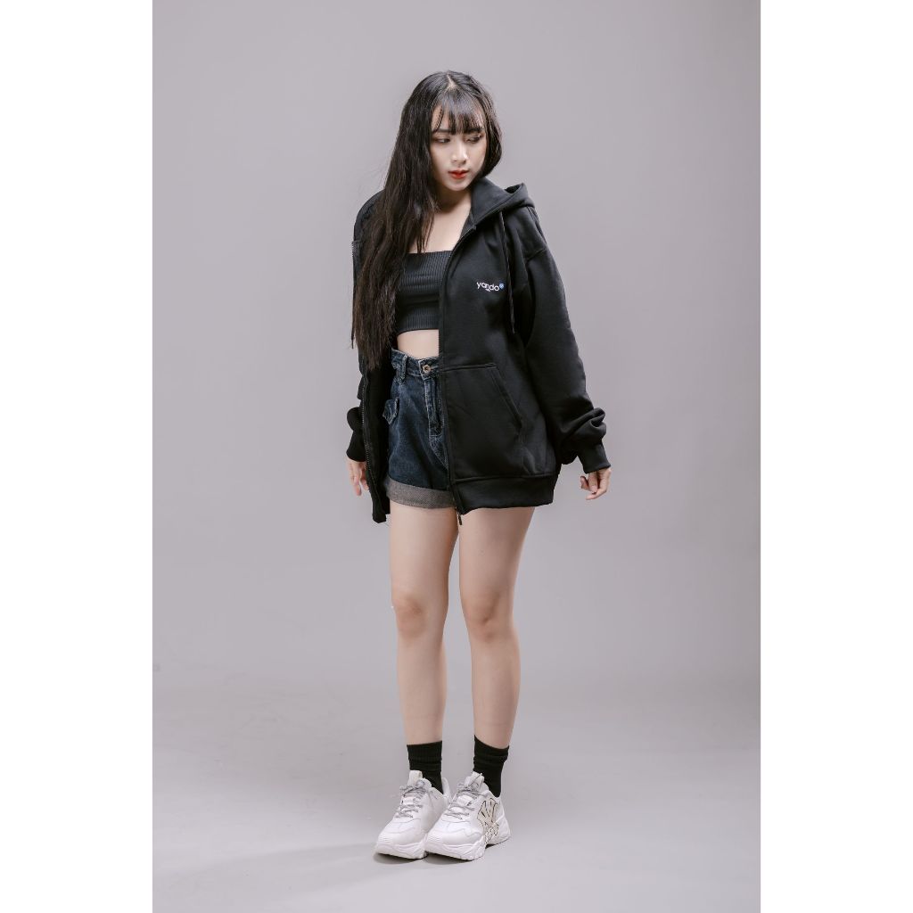 Áo Hoodie Zip Nam Nữ Localbrand YANDO HD012 Nỉ Cotton Premium 350GSM