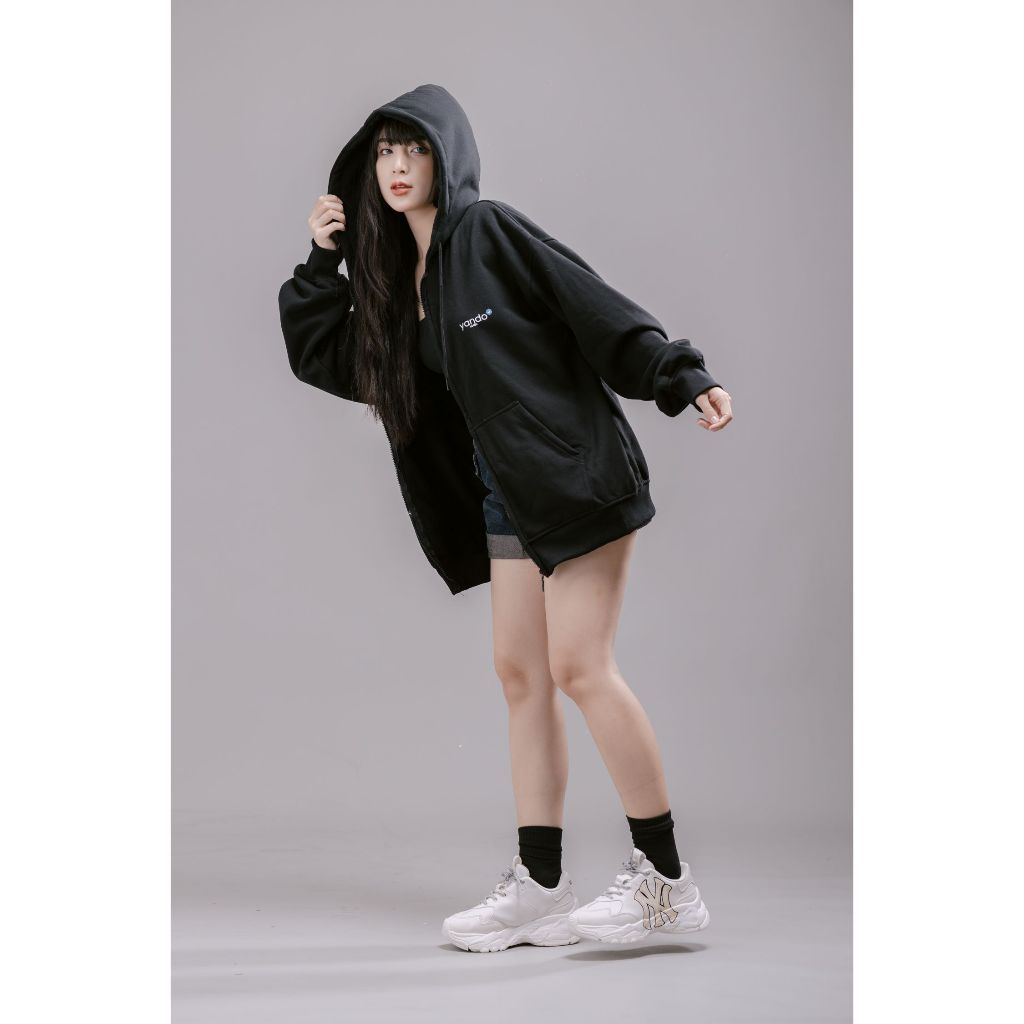 Áo Hoodie Zip Nam Nữ Localbrand YANDO HD012 Nỉ Cotton Premium 350GSM