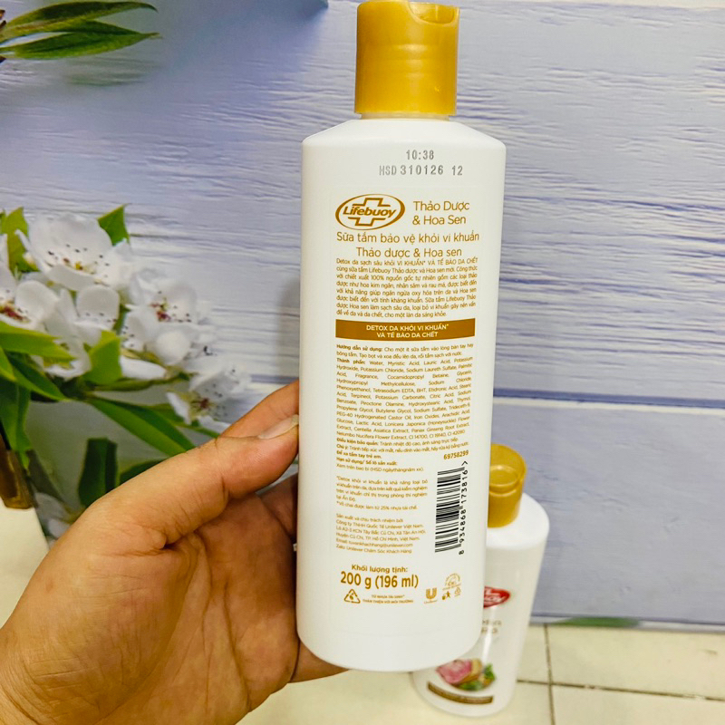 Sữa tắm Lifebuoy Detox Thảo Dược & Hoa Sen 200g