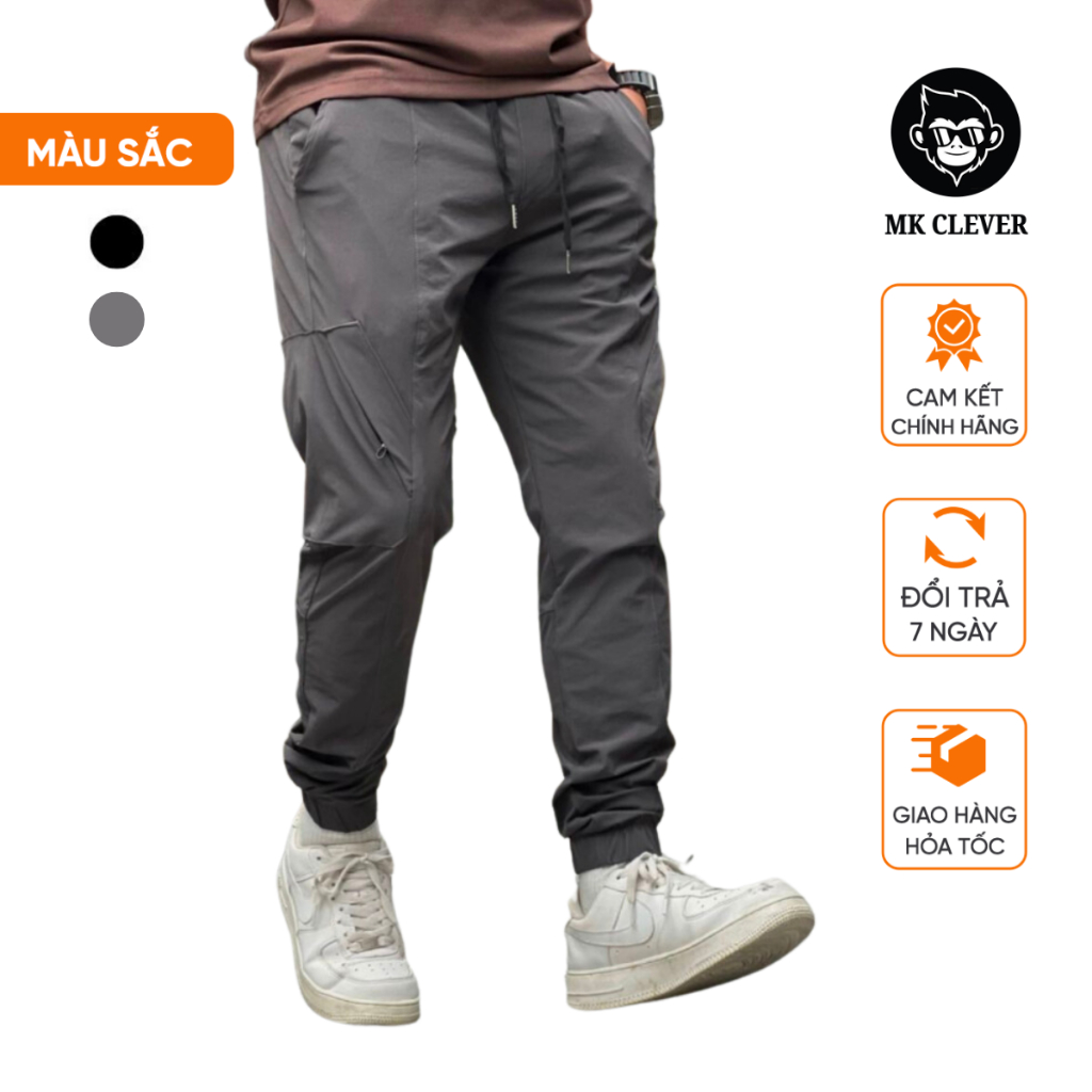 Quần Jogger Nam MK CLEVER P.L, Chất liệu vải vải gió hạt cao cấp, co giãn, thiết kế tinh tế tỉ mỉ. Form Slimfit ôm gọn