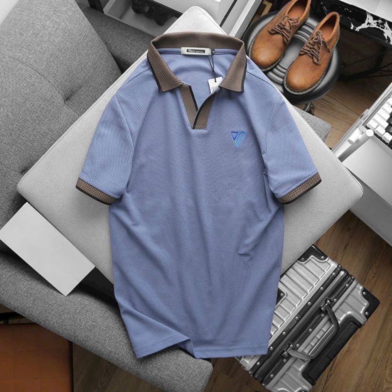 Áo thun nam cổ bẻ phối mới