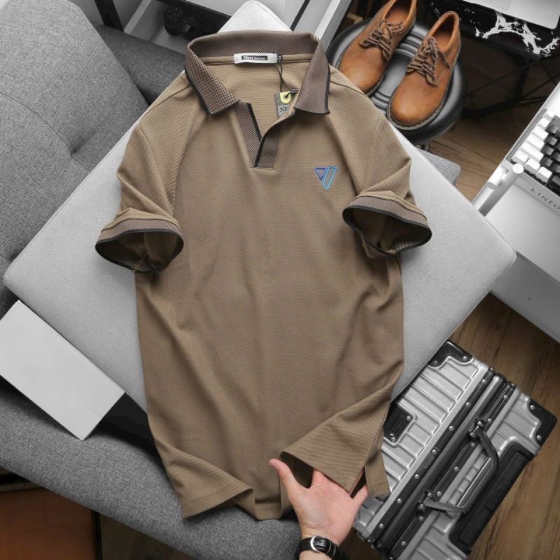 Áo thun nam cổ bẻ phối mới