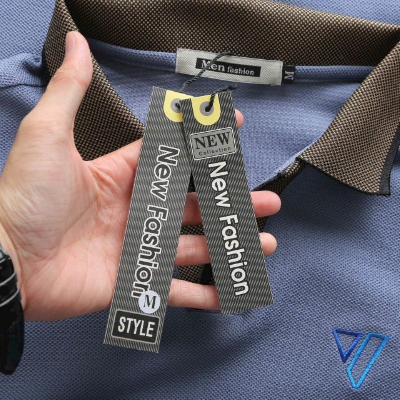 Áo thun nam cổ bẻ phối mới