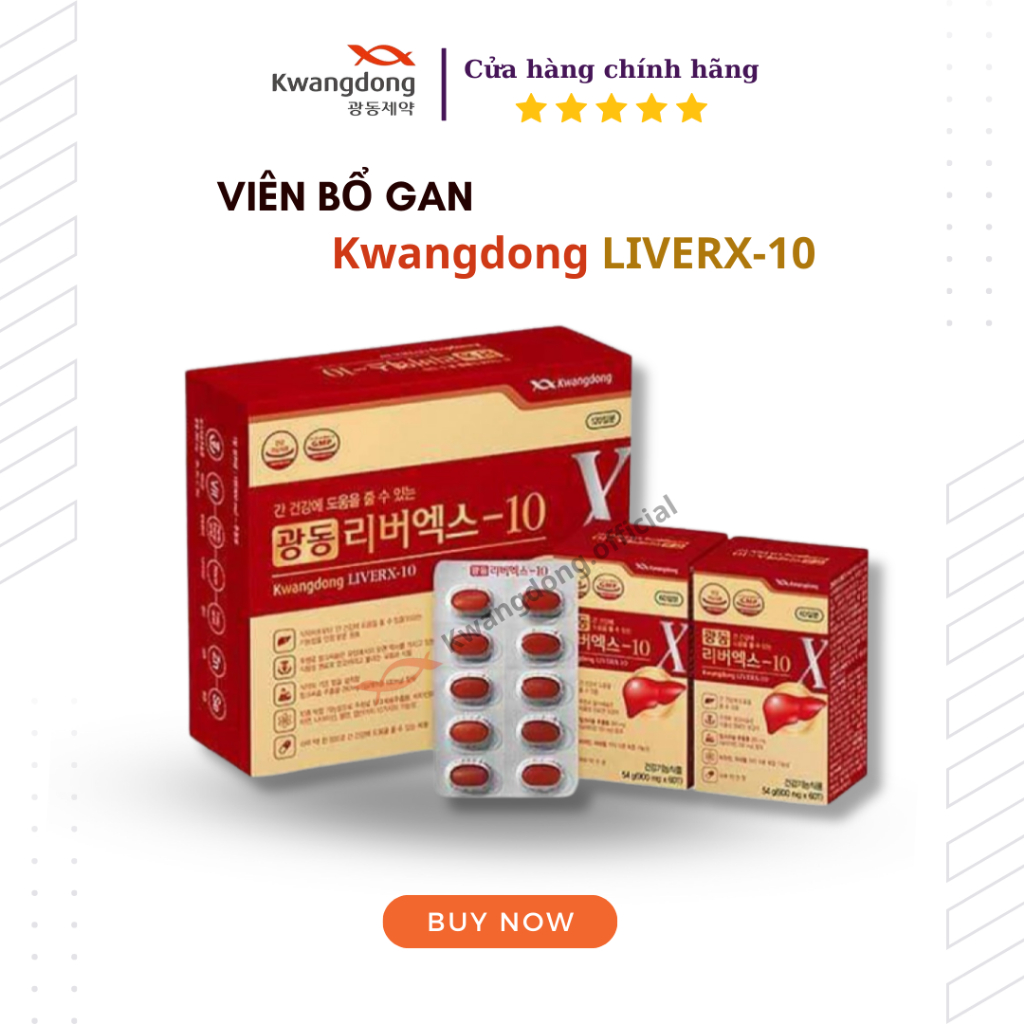 Viên Uống Bổ Gan Kwangdong LiverX-10 Hàn Quốc Hộp 120 Viên, Thải Độc Gan Và Hạ Men Gan Kwangdong.Official