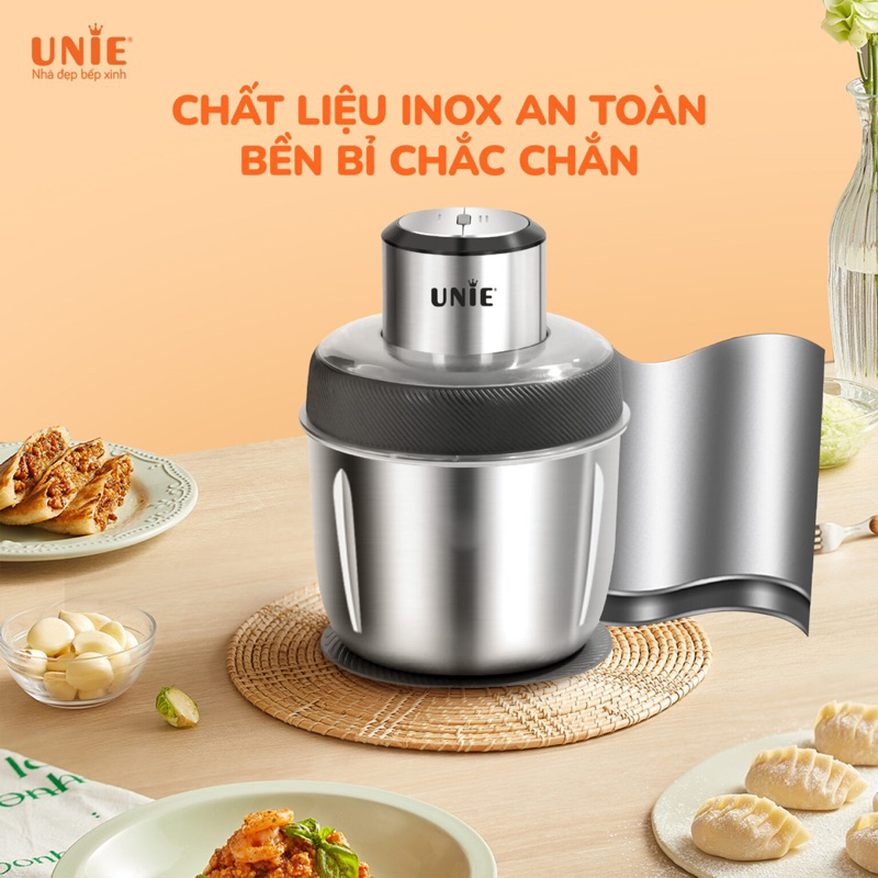 Máy xay thịt Unie UE226, máy xay đa năng 2 cối inox, dung tiech 2,5L 1 cối - Bảo hành 12 tháng