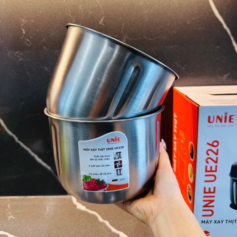 Máy xay thịt Unie UE226, máy xay đa năng 2 cối inox, dung tiech 2,5L 1 cối - Bảo hành 12 tháng