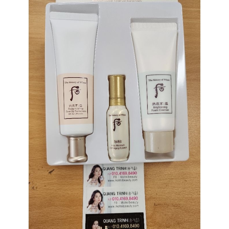 SÉT KEM CHỐNG NẮNG WHOO TRẮNG DA.Whoo Radiant White Tone Up Sunscreen Spf50+/pa++++