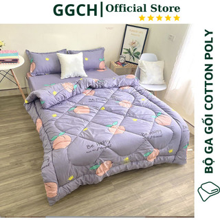 (Xả Hàng) Chăn Phao Đào Tím Sét 5 Món Chăn Ga Vỏ Gối (Được lựa mẫu)