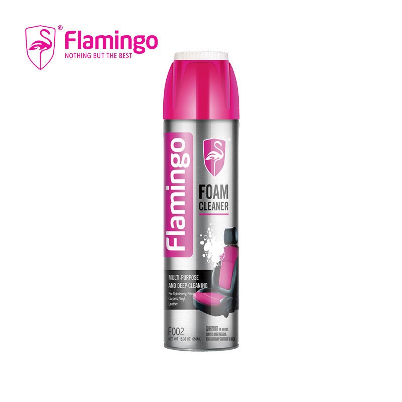 CHAI XỊT BỌT VỆ SINH NỘI THẤT Ô TÔ FLAMINGO LÀM SẠCH : Ghế da , nội thất ô tô  Số lượng 1 chai 650 ml