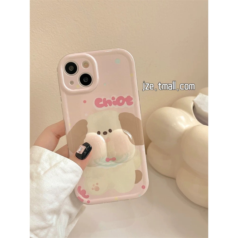 SẴN CHO IPHONE 15 - Ốp lưng cho iphone - Ốp chó Chiot má phồng đáng yêu