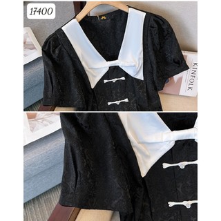 Đầm cổ V BIGSIZE nút sẫm 17400