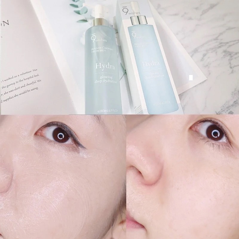 Sữa Rửa Mặt Dưỡng Ẩm 9Wishes Hydra Ampule Cleanser Glowing Deep Hydration 200ml - Mibebe