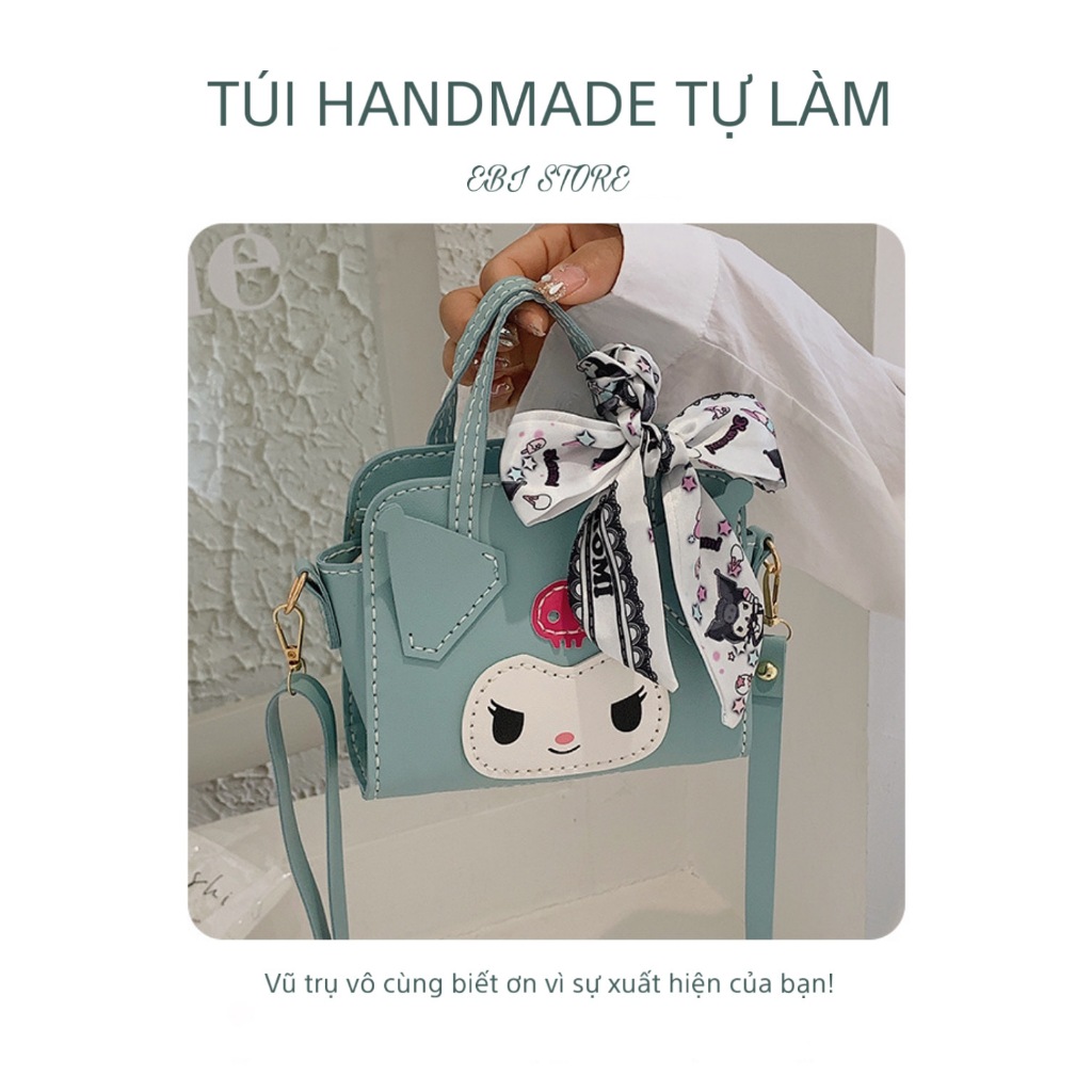 [Có Video HD] Túi Handmade Tự Làm, Túi Đeo Chéo DIY Hình Kuromi Đáng Yêu Dễ Thương,Quà Tặng Cho Người Yêu Bạn Gái - EB26