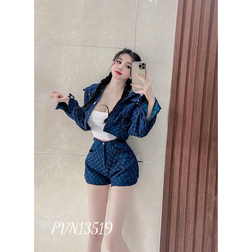 Sale Bộ jean GG 3 món đi chung - xanh