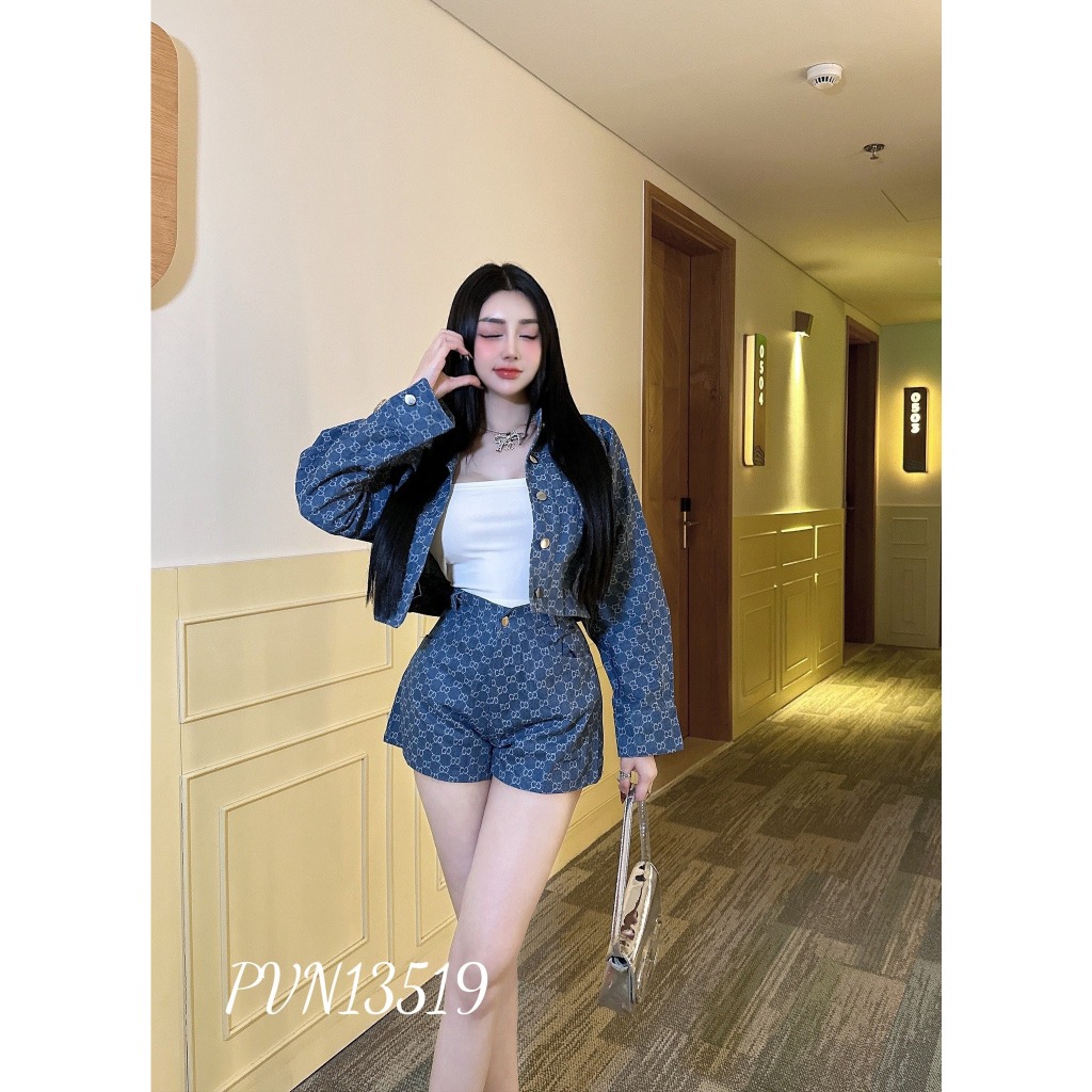 Sale Bộ jean GG 3 món đi chung - xanh