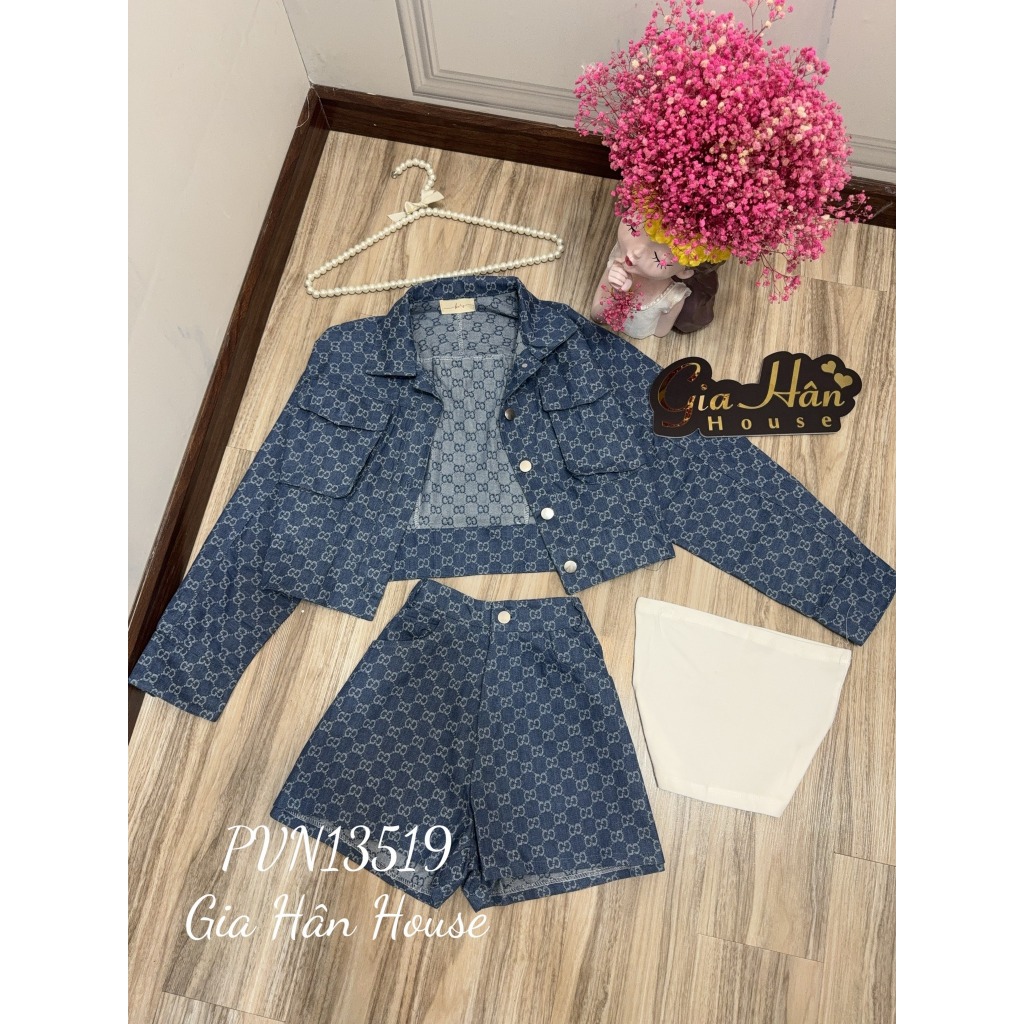 Sale Bộ jean GG 3 món đi chung - xanh